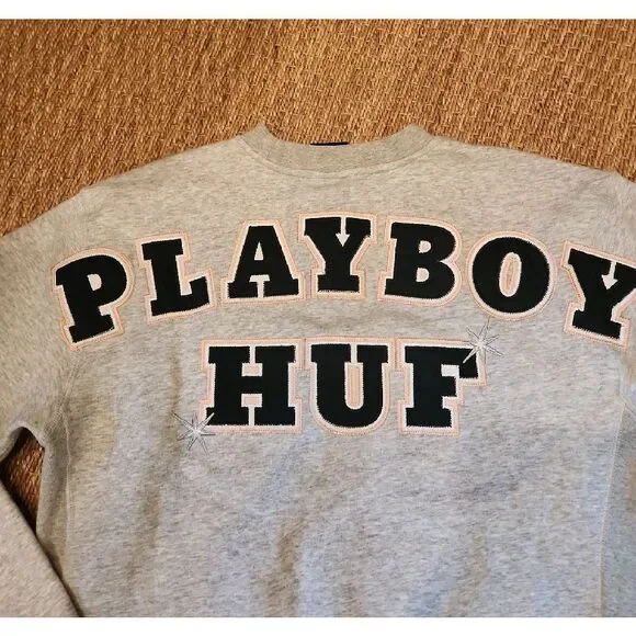 PLAYBOY Gray Crewneck Sweater Size S - Picture 2 of 5